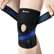 CAMBIVO Knee Brace with Side Stabilizers, Knee Sleeve for Knee Pain, Adjustable Knee Braces and Supports with Patella Gel Pads for Meniscus Tear, ACL, MCL, Arthritis, Joint Pain, Unisex, S