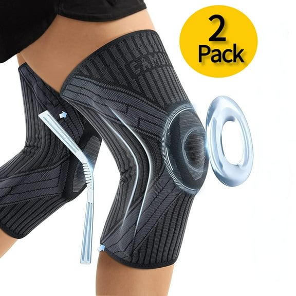CAMBIVO Knee Brace and Supports for Arthritis Pain, Knee Compression Sleeves, Knee Pads with Patella Gel Pad & Side Stabilizer for Pain Relief, Arthritis, XXL