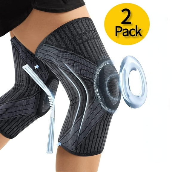 CAMBIVO Knee Brace and Supports for Arthritis Pain, Knee Compression Sleeves, Knee Pads with Patella Gel Pad & Side Stabilizer for Pain Relief, Arthritis, M