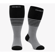CAMBIVO Plus Size Compression Socks, Extra Wide Calf 15-20mmHg Knee High Support Stockings for Women Men, Swelling & Edema Relief, 2XL-4XL Black&Gray