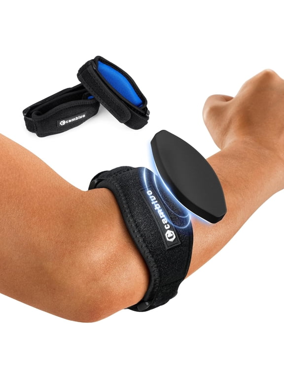Tennis Elbow Brace for Men and Women, Adjustable Elbow Support Strap with Compression Pad for Tendonitis, Golfer's Elbow, 2 Pack