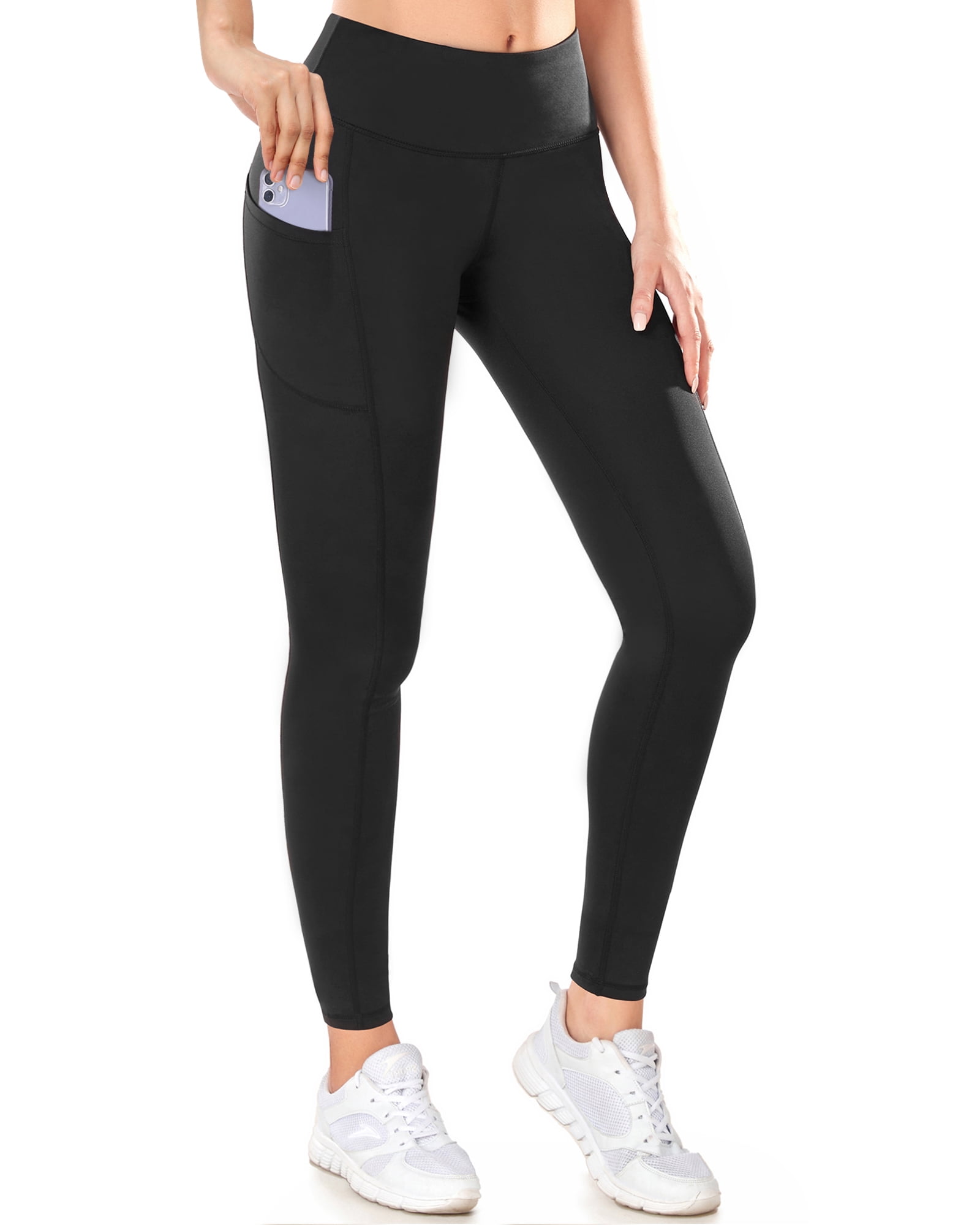 CAMBIVO Women's Leggings, Yoga Pants with Pockets, High Waist Workout ...
