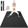 thumbnail image 1 of CAMBIVO Yoga Mat 6mm, 6'x 4' Extra Wide Workout Mat for Men Women, Large Exercise Mats for Home Workout, Pilates, Black, 1 of 8