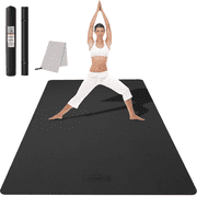 CAMBIVO Yoga Mat 6mm, 6'x 4' Extra Wide Workout Mat for Men Women, Large Exercise Mats for Home Workout, Pilates, Black