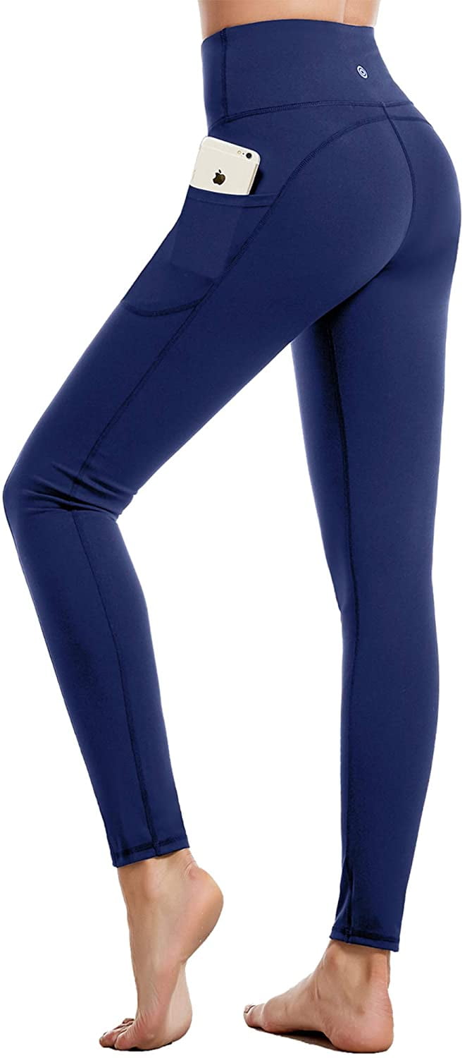 CAMBIVO Yoga Pants for Women, High Waisted Workout Leggings with Pockets 