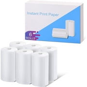 CAMCLID Instant Camera Refill Print Paper, 6 Rolls Portable Thermal Paper Receipt Paper, Camera Paper Refill White