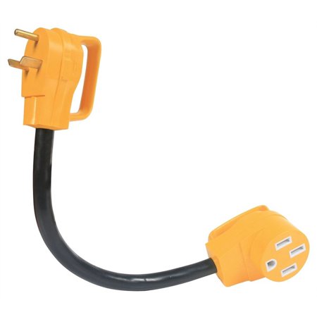 Camco 55183 Power Grip Dogbone Adapter, 50 a Female, 30 a Male, 125 V, Male, Female