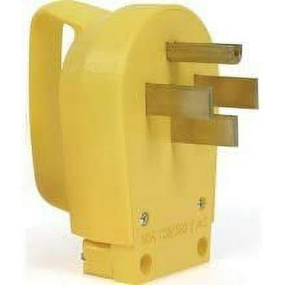 Camco Power Grip 50 Amp Male Replacement Plug With Handle - Heavy Duty RV - Model 55255