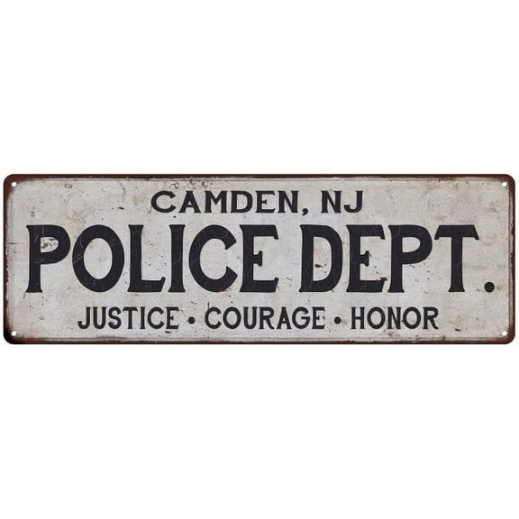 CAMDEN, NJ POLICE DEPT. Home Decor Metal Sign Gift 6x18 106180012437