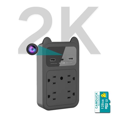 CAMDUCK 128GB Hidden Camera?2024 Upgraded Version?, Spy Camera, plug Camera with FHD4MP, Nanny Cam Body Camera for Home Security