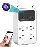 CAMDUCK HD 4MP outlet Camera Wireless Cameras Mini Small Nanny Cam Indoor Camera for Home Security Wall Charger WiFi Camera