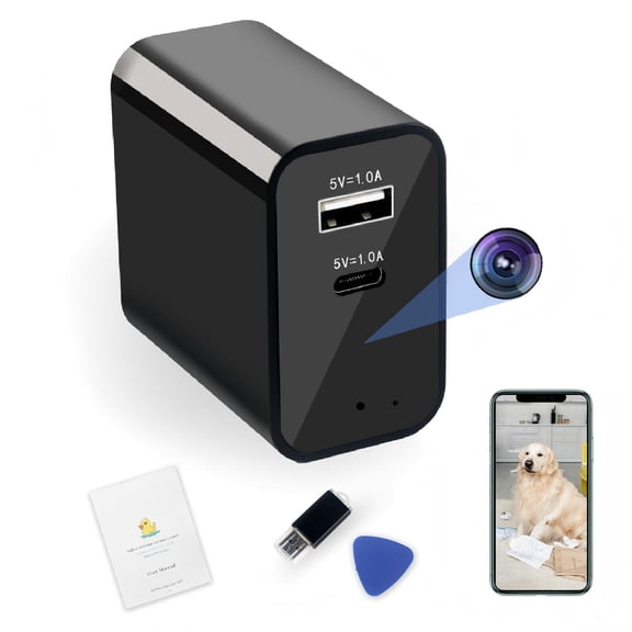 CAMDUCK Indoor 4K Security Camera Wall Outlet Look, Remote App Viewing, Motion Detection Alerts, Secure Local Recording