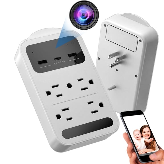 CAMDUCK Smart Indoor Security Camera 4K, Discreet Outlet Style, WiFi Remote Viewing, Motion Alerts, Night Vision Support