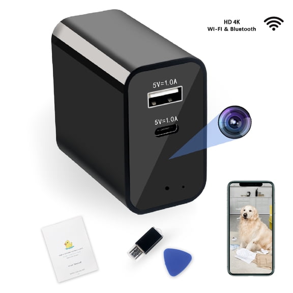 CAMDUCK Smart Indoor Security Camera 4K, Discreet Outlet Style, WiFi Remote Viewing, Motion Alerts, No Monthly Fees