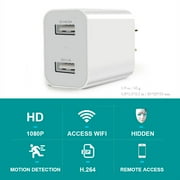 CAMDUCK USB Charger Camera - HD 1080P Mini WiFi Security Camera - Small Micro Wireless Nanny Cam for Home Indoor Security
