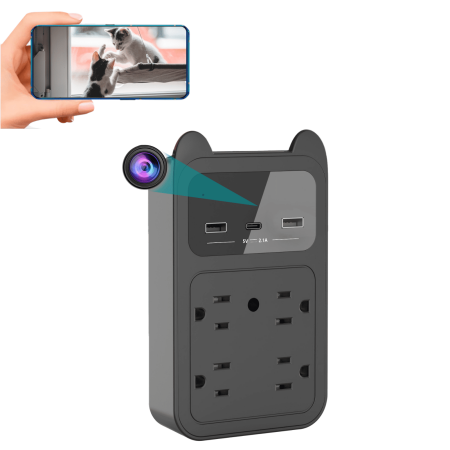 CAMDUCK Wireless-Hidden-SPY-Camera, Remote Control 4MP Full HD Nanny Cam with Motion Detection Alarm, Security Recording with Phone App