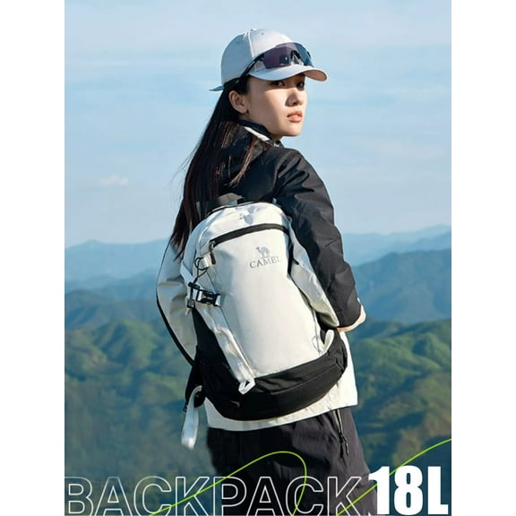 CAMEL 18L Hiking Backpack Waterproof Outdoor Sports Climbing Rucksack Cycling Shoulder Bags Lightweight Casual Travel Daypack Black