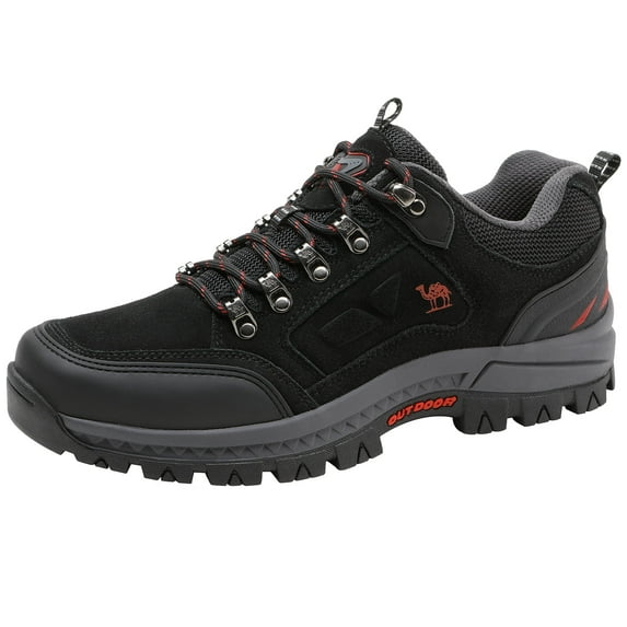 CAMEL CROWN Men's Hiking Shoes Breathable Non-Slip Sneakers Leather Low Cut Boots
