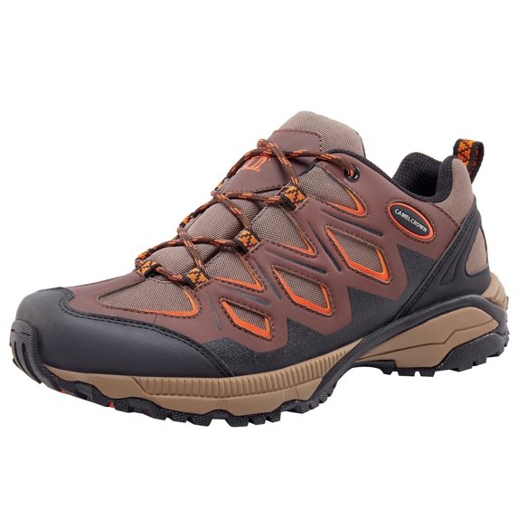 CAMEL CROWN Men's Hiking Shoes Lightweight Slip-Resistant Walking Sneakers Outdoor Trekking Trailing Male Athletic Hiker Shoes Red Brown