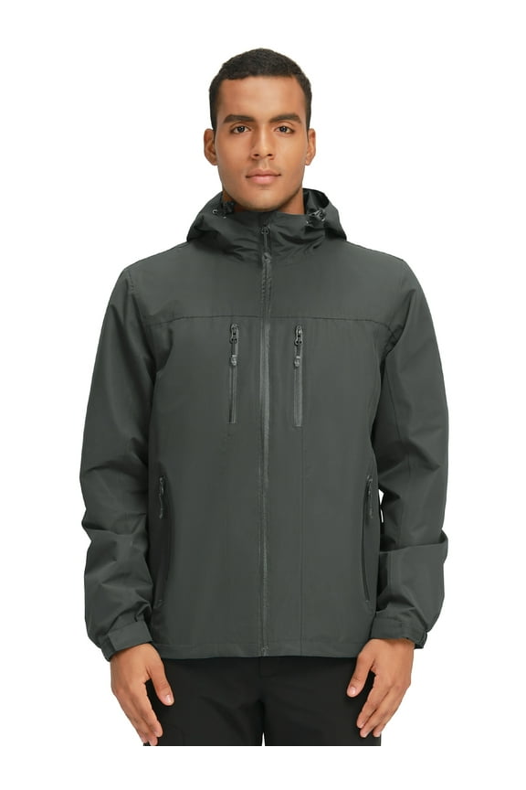 Men's Hooded Rain Jacket Waterproof Windbreaker coat Shell for Outdoor Hiking Climbing Traveling