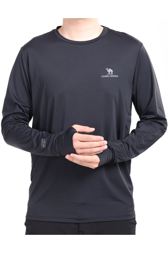 Men's Rash Guards Sun UV Protection Clothing UPF 50+ Fishing Shirts for Men Long Sleeve Swim Shirts Rashguard UV Swimwear Athletic Mens Workout Tops Black XXXL