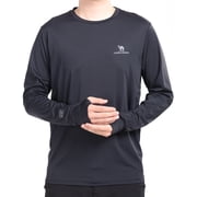 CAMEL CROWN Mens Rash Guards Sun UV Protection Clothing UPF 50+ Fishing Shirts for Men Long Sleeve Swim Shirts Rashguard UV Swimwear Athletic Mens Workout Tops Black L