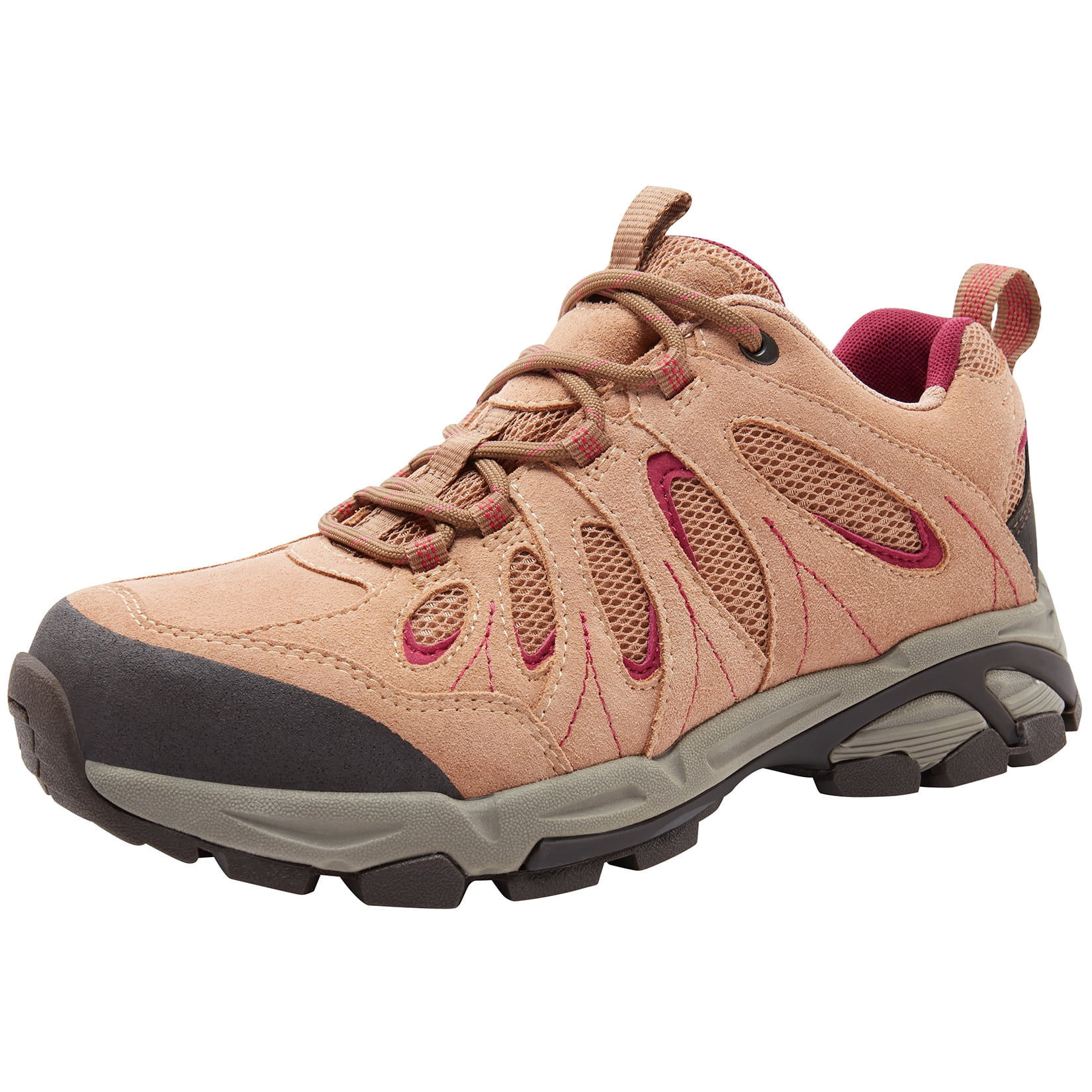 CAMEL CROWN Women's Hiking Shoes Outdoor Leather Breathable Lightweight Sneaker Low Cut for Walking Trekking