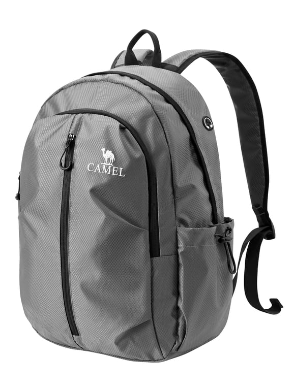 Foldable Backpack 25L Waterproof Travel Hiking Daypack Lightweight School Bag With Headphone Jack Gray