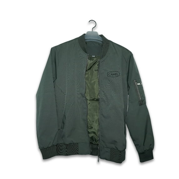 CAMEL Men's Bomber Jacket Lightweight Casual Flight Windbreaker Zip Up Coat with Pocket XL