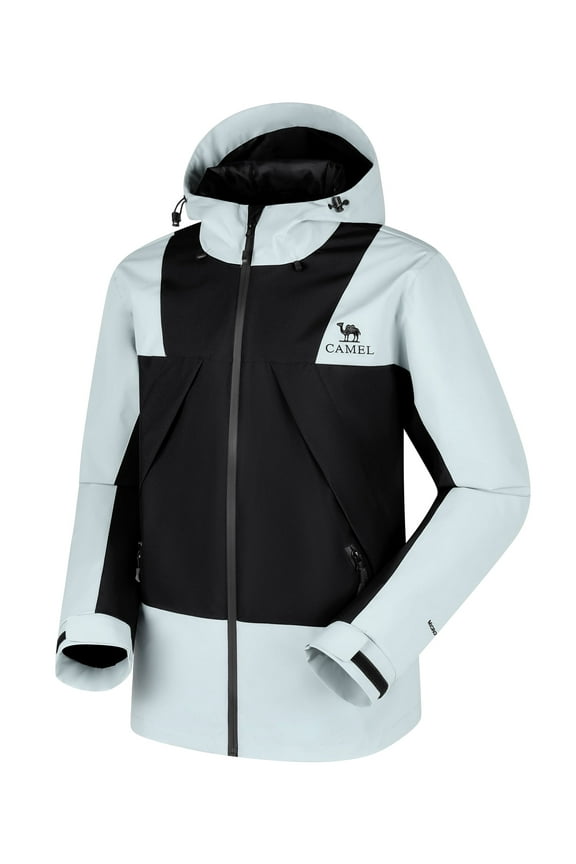 Men's Casual Jacket Waterproof Hiking Windbreaker Rain Coat Colorblock Color Coats Black Gray