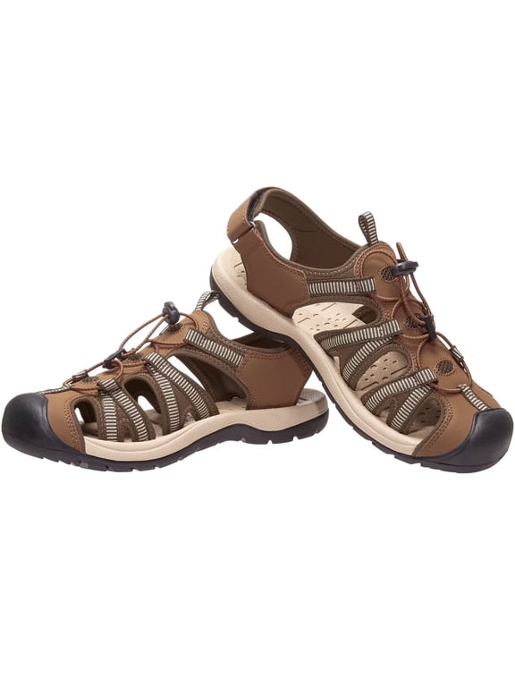 Men's Hiking Sandals Waterproof Breathable Sandals Closed Toe Water Sandals Beach Shoes