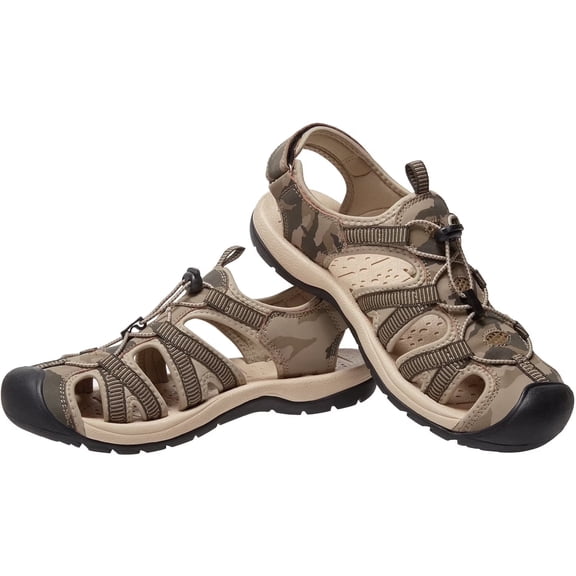 CAMEL Men's Hiking Sandals Waterproof Breathable Sandals Closed Toe Water Sandals Beach Shoes