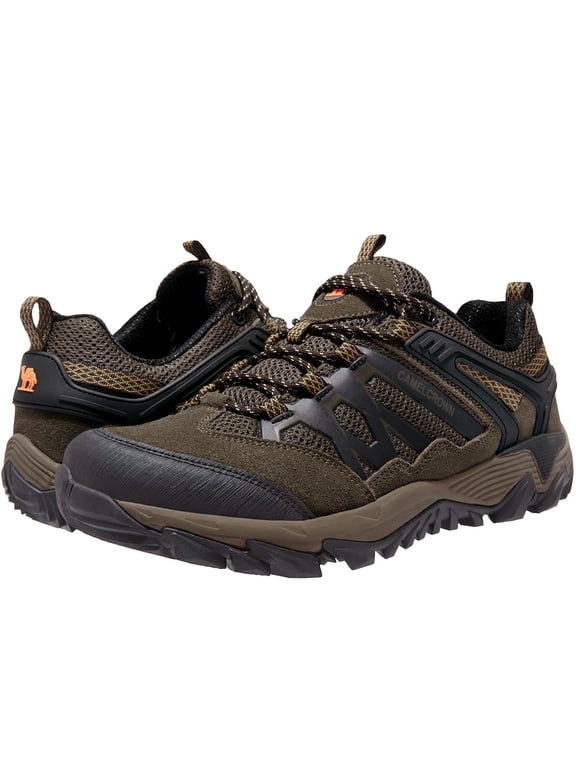 CAMEL Men's Hiking Shoes Breathable Casual Sneakers Athletic Shoes Male Fashion Outdoor Walking Shoes Khaki Black