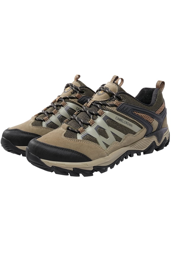 CAMEL Men's Hiking Shoes Breathable Casual Sneakers Athletic Shoes Male Fashion Outdoor Walking Shoes Olive Green