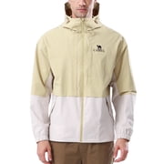 CAMEL Mens Rain Jacket Lightweight Outerwear Windbreaker Hiking Softshell Jacket with Hood Athletic Jackets