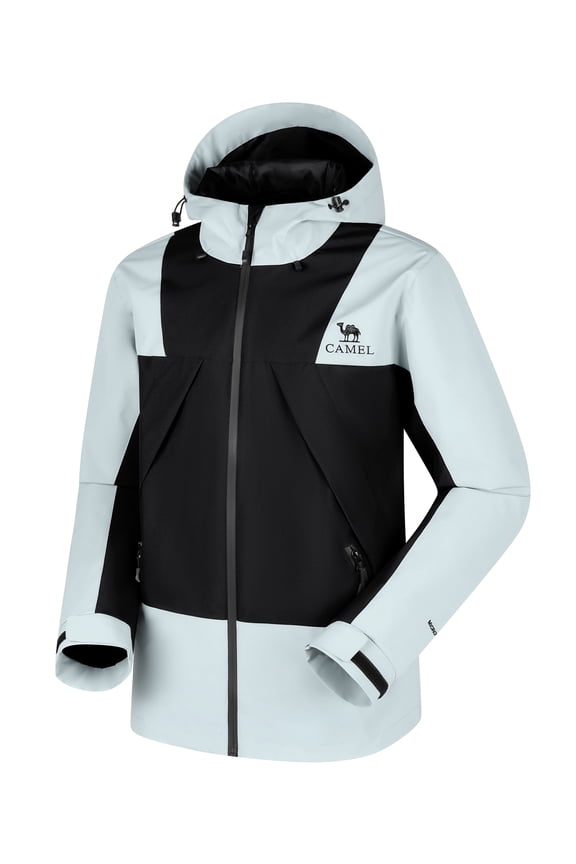 Men's Casual Jacket Waterproof Hiking Windbreaker Rain Coat Colorblock Color Coats Black Gray