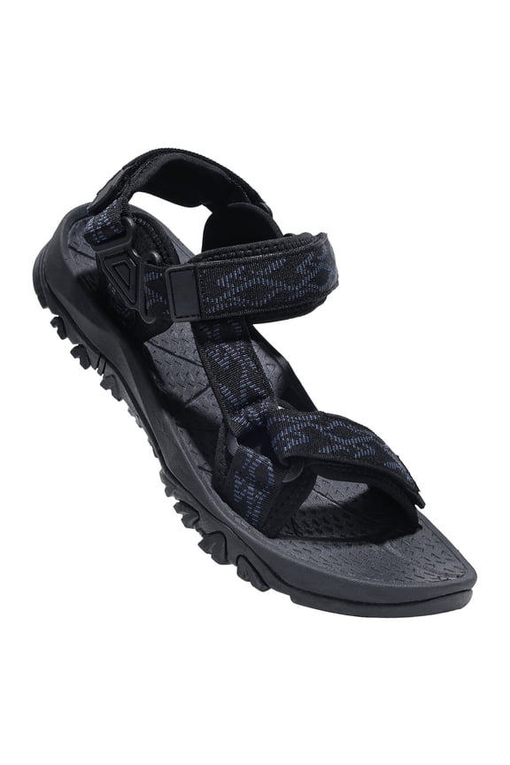 Men's Sandals Lightweight Open Toe Hiking Sandals Athletic Fisherman Comfort Sandals for Male Outdoor Black/Deep Blue