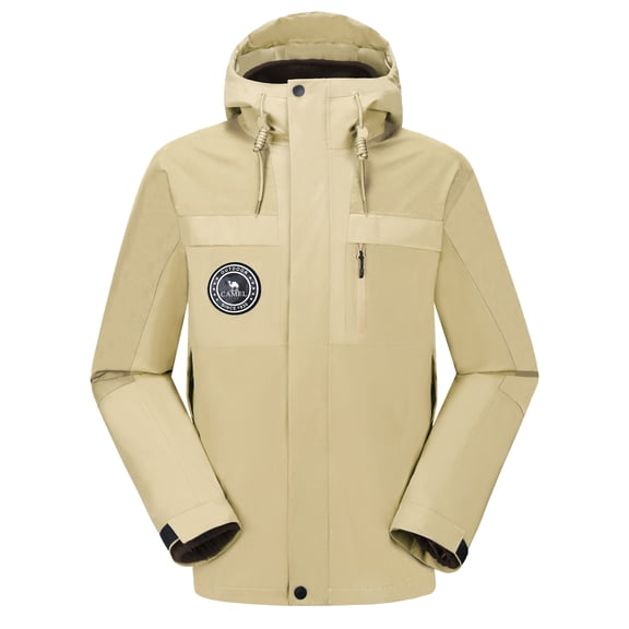 CAMEL Men's Ski Jacket 3 in 1 Outerwear Windbreaker Hiking Jacket Snow Jackets Inner Fleece Winter Coat