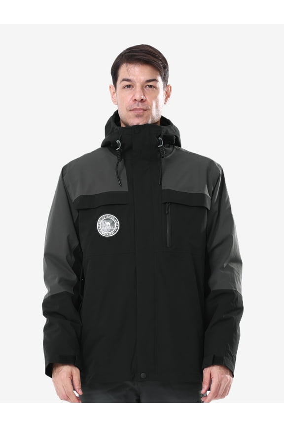 Men's Ski Jacket 3 in 1 Outerwear Windbreaker Hiking Jacket Snow Jackets Inner Fleece Winter Coat