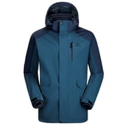 CAMEL Men's Ski Jacket 3 in 1 Outerwear Windbreaker Hiking Jacket with Hood Athletic Jackets Inner Fleece