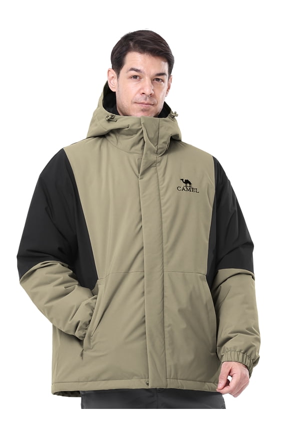 Mens Winter Outerwear Coats Warm Cotton Jacket Fashion Parkas Casual Lightweight Jackets Gray Black