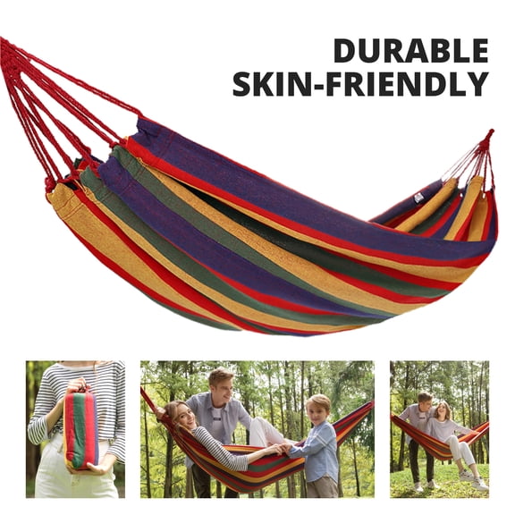 CAMEL Portable Hammock for 1-2 Person Anti-Roll Sturdy Camping Hammock Breathable Comfort with Tree Straps