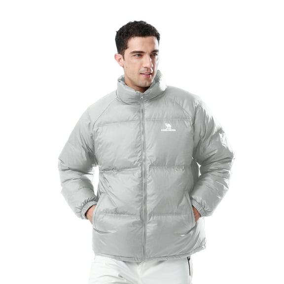 CAMEL Unisex Puffer Coats Jacket Lightweight Men's Womens Down Alternative Packable Winter Outerwear Coats Gray