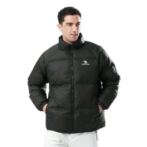 CAMEL Unisex Puffer Coats Jacket Lightweight Men's Womens Down Alternative Packable Winter Outerwear Coats Purple Black