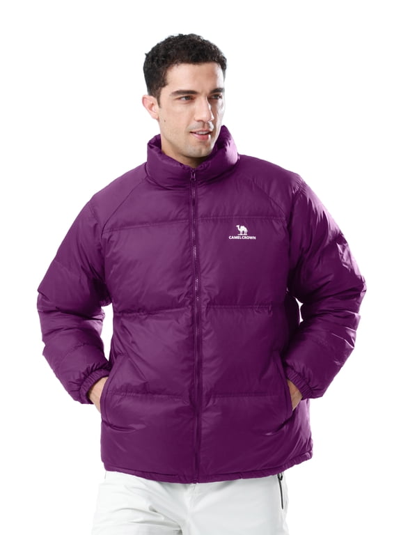 Unisex Puffer Coats Jacket Lightweight Men's Womens Down Alternative Packable Winter Outerwear Coats Purple