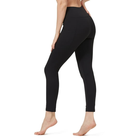 CAMEL Women's High Waist Capri Yoga 3/4 Workout Leggings Tummy Control Non See-Through Running Pants with Pocket