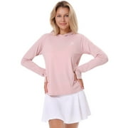 CAMEL Womens Sun Protection Clothing UPF 50+ Lightweight Womens Activewear Long Sleeve Rash Guard Shirts Breathable Sunscreen Hoodie Workout Tops Outdoor Hiking Pink