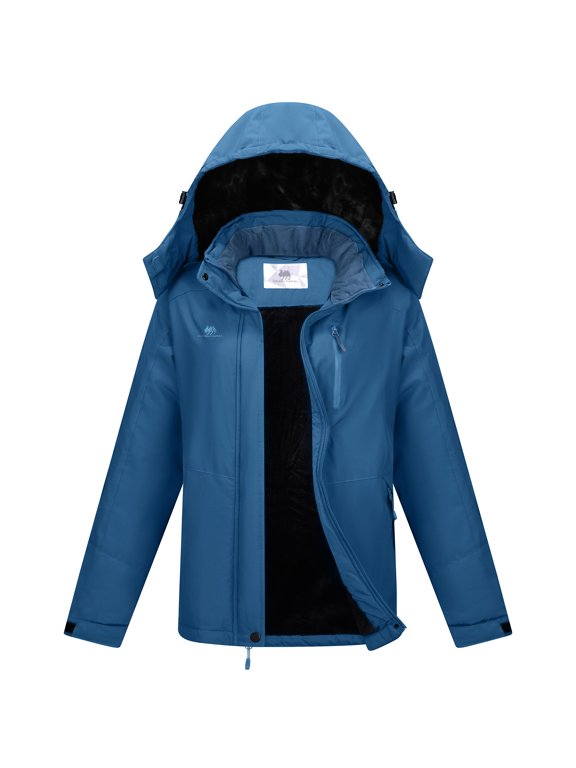 Womens Athletic Jackets Female Coat Winter Outerwear Windproof Coat Waterproof Ski Jacket Snowboarding Clothes Hood Outerwear Blue