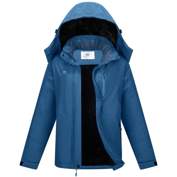 CAMEL Womens Athletic Jackets Female Coat Winter Outerwear Windproof Coat Waterproof Ski Jacket Snowboarding Clothes Hood Outerwear Blue