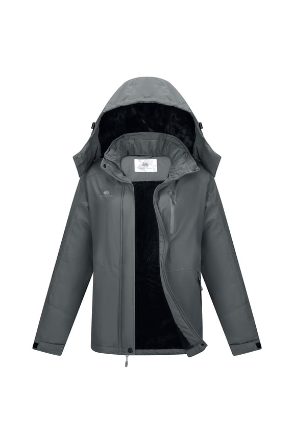 Womens Athletic Jackets Female Coat Winter Outerwear Windproof Coat Waterproof Ski Jacket Snowboarding Clothes Hood Outerwear Gray